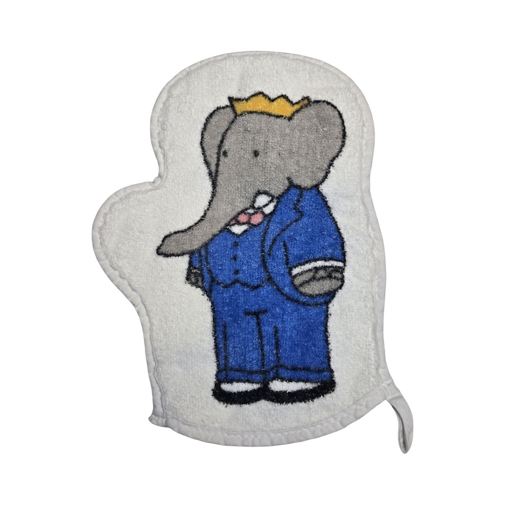 Vintage Cannon Royal Family Babar the Elephant Cotton Bath Mitt Puppet USA